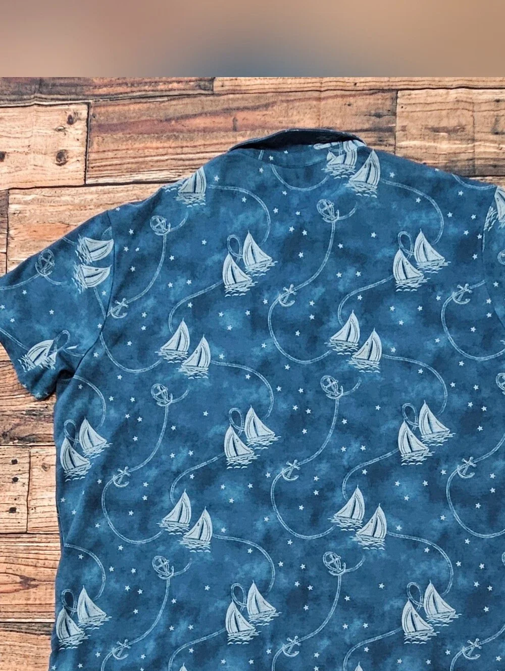 Polo Ralph Lauren Blue Nautical Sailboat Anchor Polo Big & Tall Men's Size 5XB